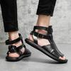 Summer Men Gladiators High Qualit Leather Casual Shoes Breathable Beach Sandals Outdoor Slippers Black White Shoes for Men