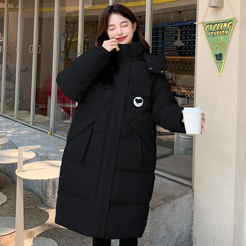 Down cotton coat for women, 2025 winter new style cotton coat, medium and long fashionable all-matching thick loose figure-flattering winter coat
