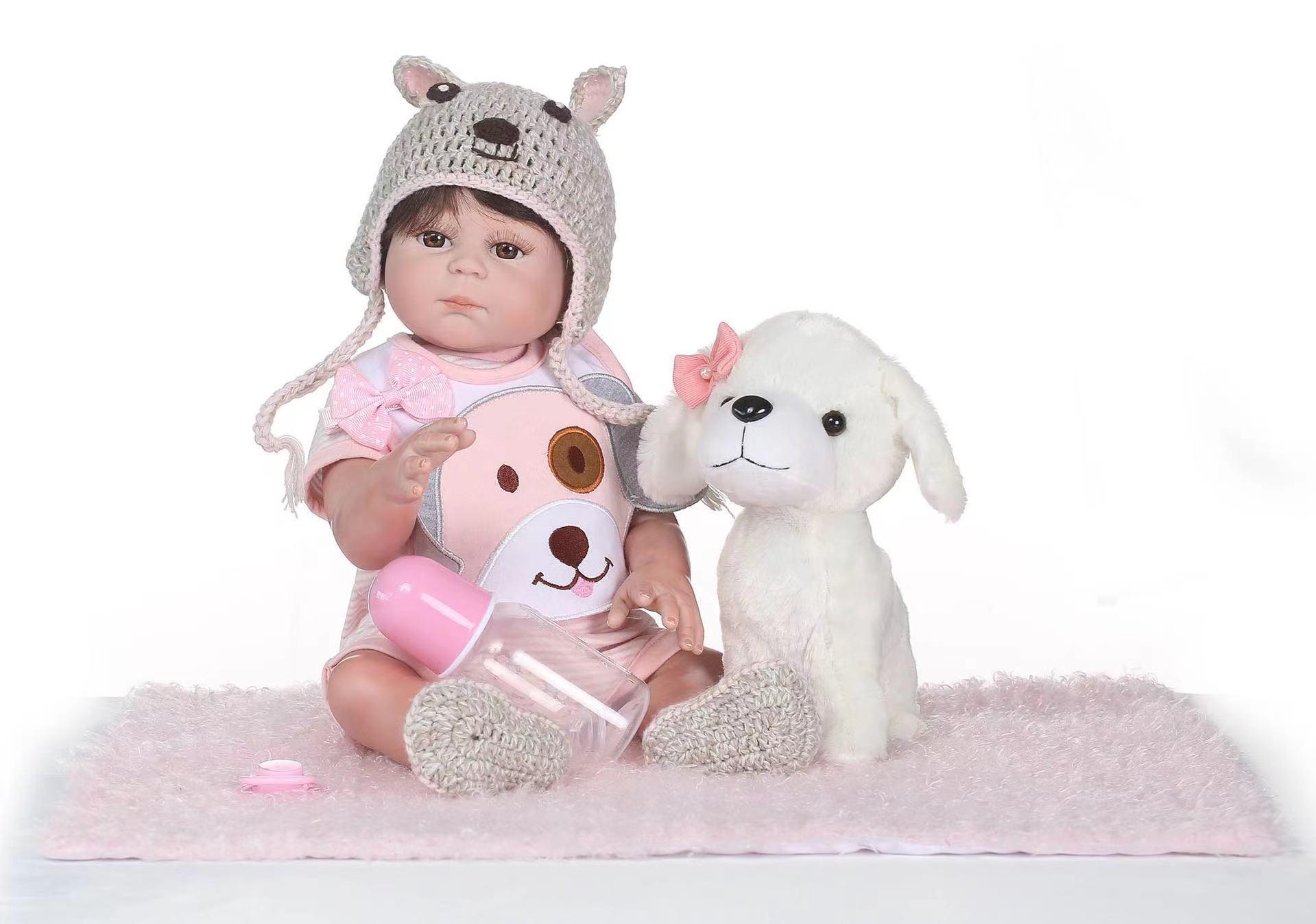 NPK 48cm Full Silicone Baby Girl Doll - Bath-Friendly and Adorable 48 cm