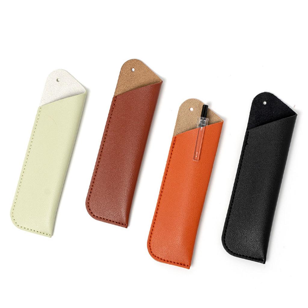 PU Leather Pen Holder Sleeve Handmade Protective Cover Pen Case Portable Pen Protective Sleeve for Ballpoint Pen Pencil