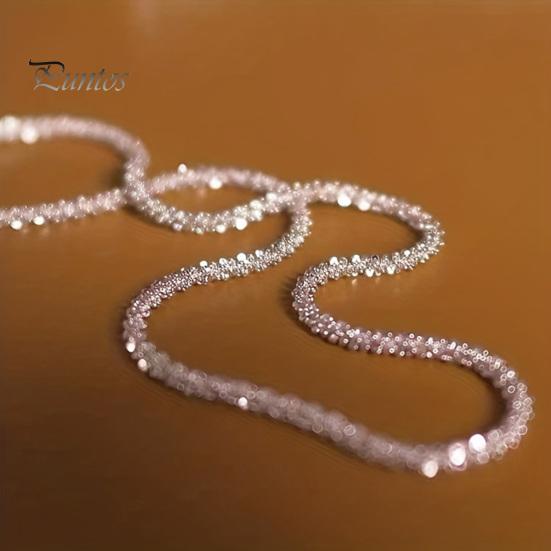 Silver Chain Necklace Silver Plated Women Clavicle Choker Thin Necklace Jewelry for Daily Wear Gifts Dates Parties