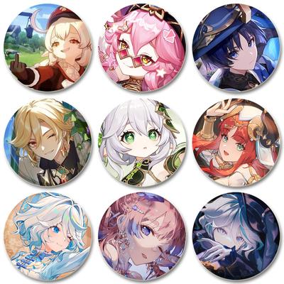32/44/58mm Genshin Impact Pin Handmade Brooch for Clothes Cartoon Cosplay Badge Backpack Decoration Jewelry Gift