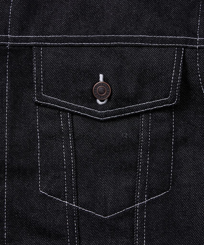 Laugher [Non-Faded] Trucker Denim Jacket - Black