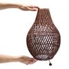 Rattan Table Lamp With UK Plug Dark Brown