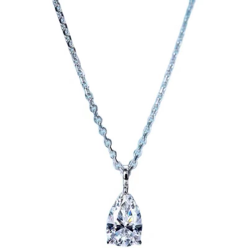 Lulu Tong 2022 Pear-Shaped Sterling Silver Pigeon Egg Necklace for Women