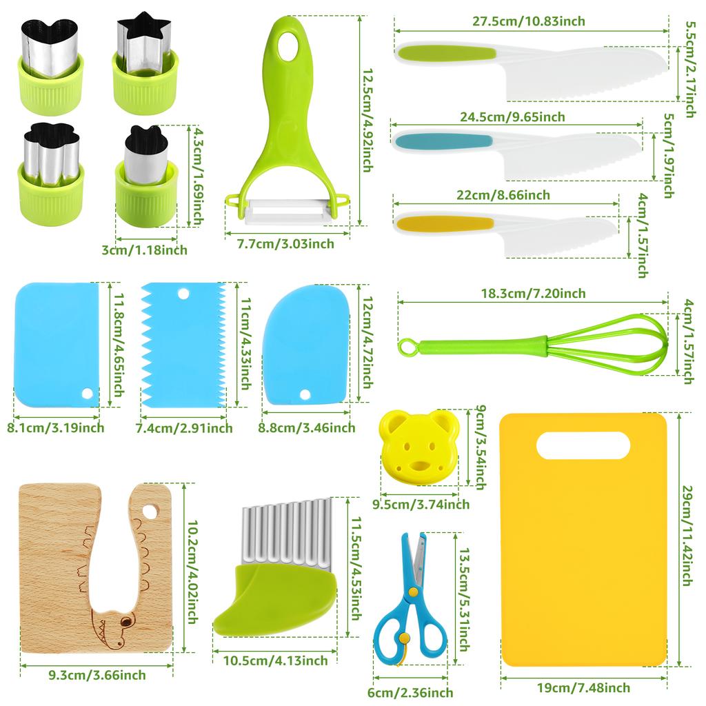 Kids Cooking Cutter Set Baking Knife Toddler Wooden Cutter Plastic Fruit Knives Children's Cooking Tool Knives Kitchen Supplies