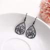 Vintage Hohl Damen Blume Ohrringe Schmuck Edelstahl Wassertropfenform Geometrisch Ohrring