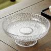 Youde Japanese Style Hammered Glass Fruit Plate Set (Gold Rim)