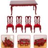 1set Scale Vintage of for Accessories and Miniature Decoration Model/Dollhouse Chair Table Mini Chairs Retro Wooden Dining House Tiny Room Furniture