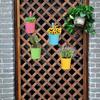 Metal Hanging Flower Pots Hanging Flower Pots with Drainage Hole for Garden Balcony Patio Home Decor 4 Pieces