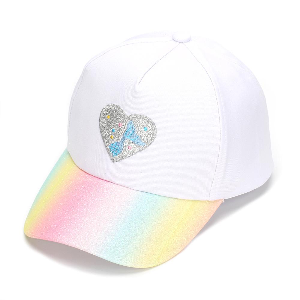 Children's Heart-shaped Sequin Hat  Girl's Fashionable Sun-protective Baseball Cap