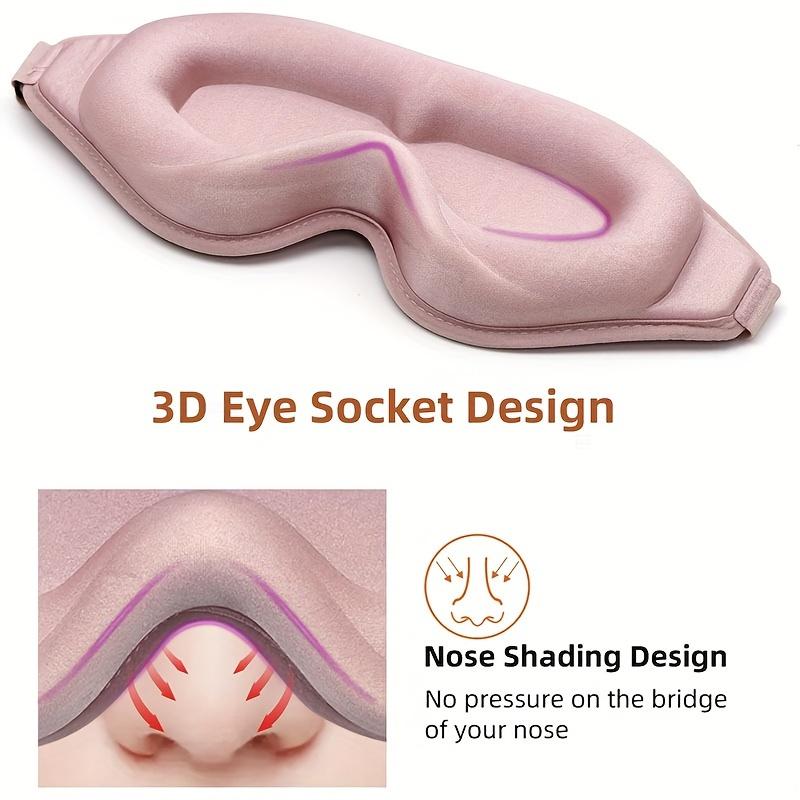 3D Contoured Sleep Mask - Soft Light Blocking Eye Cover with Adjustable Strap for Napping, Travel, Night Shift, Yoga Meditation