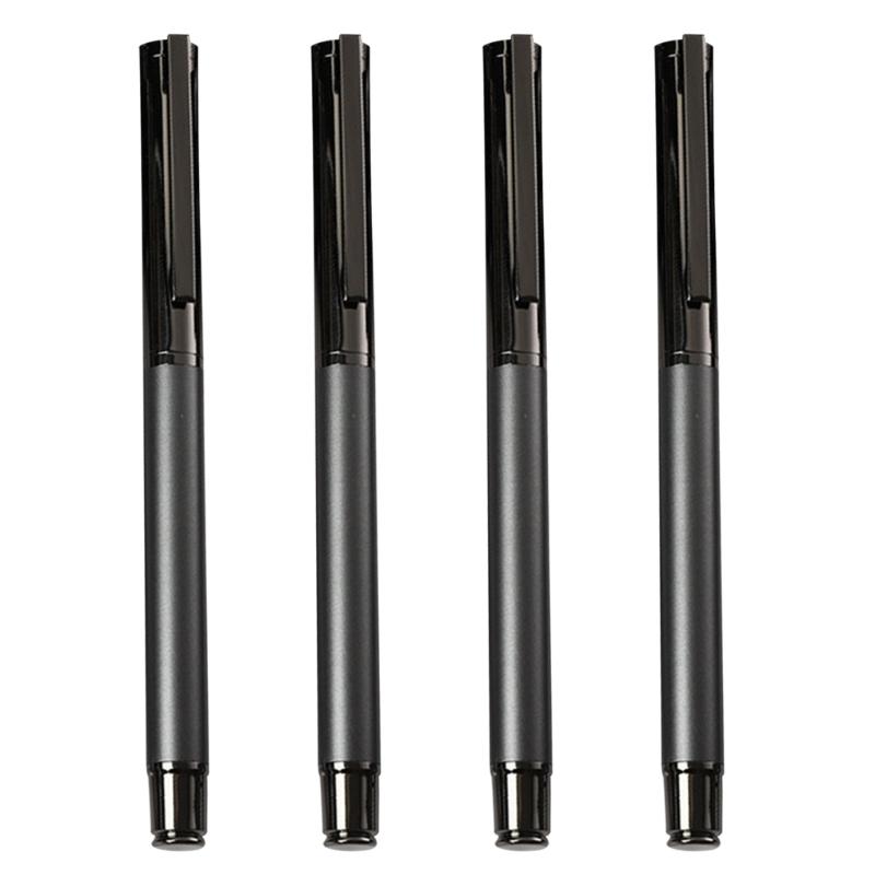 

4x Metal Pen Gel Pen Business Pen Signature Pen Stationery Pen 0.5mm Neutral Pen Office School Supplies for Writing сірий