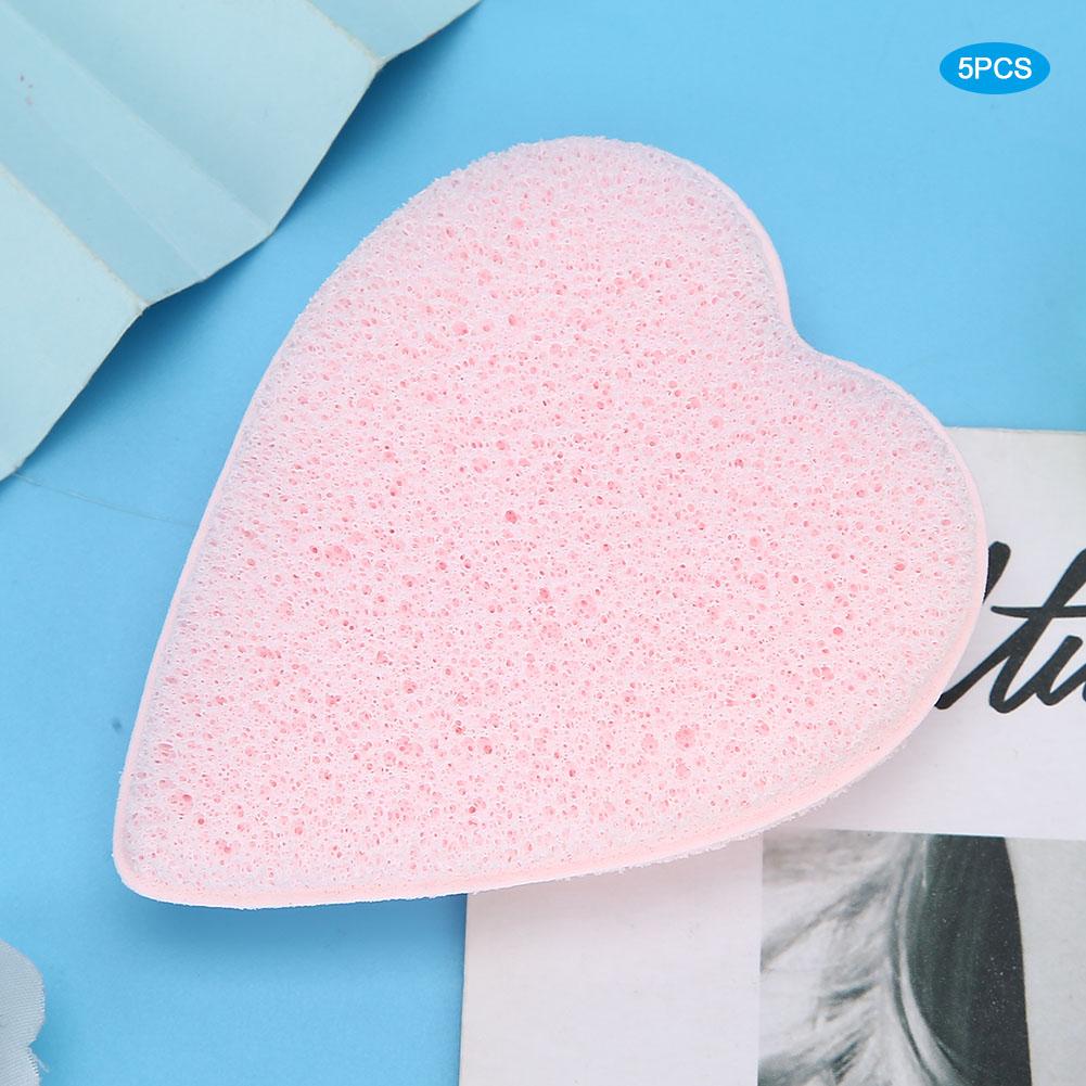 Heart Shaped Face Cleaning Sponge Exfoliating Makeup Removal Face Washing Pads Face Puff