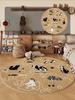 Cartoon Style Bedroom Decor Round Carpet Animal Print Carpets for Living Room Fluffy Soft Children's Floor Mat Thicken Plush Rug