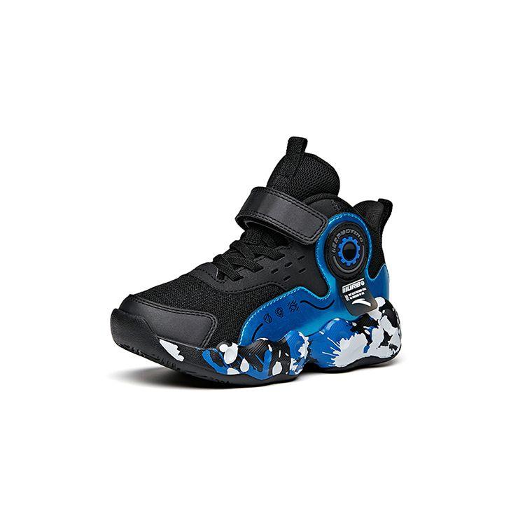 Anta Kids Energy Ring Cushioning Outdoor Training High-Top Basketball Shoes Kids sneaker Black Blue White A312139932A-4
