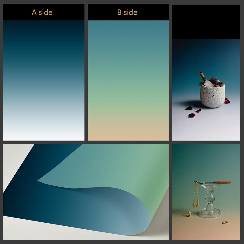 Gradient Color Photography Backdrops 57x87cm 2-Sided Waterproof Photo Backgrounds Studio Wallpaper Photographic Props