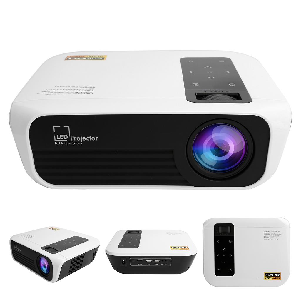 Household Projector Full HD 1080P Smart LED Home Media Video Player Theater T8 100‑240VEU Plug