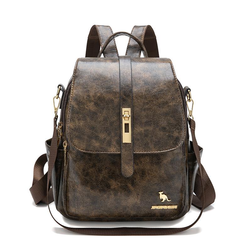 

Женский рюкзак женский новый простой и модный женский рюкзак большой вместимости на плечо для отдыха темно-коричневого