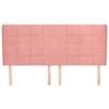 3118027 vidaXL Tête de lit avec oreilles Rose 203x23x118-128 cm Velours
