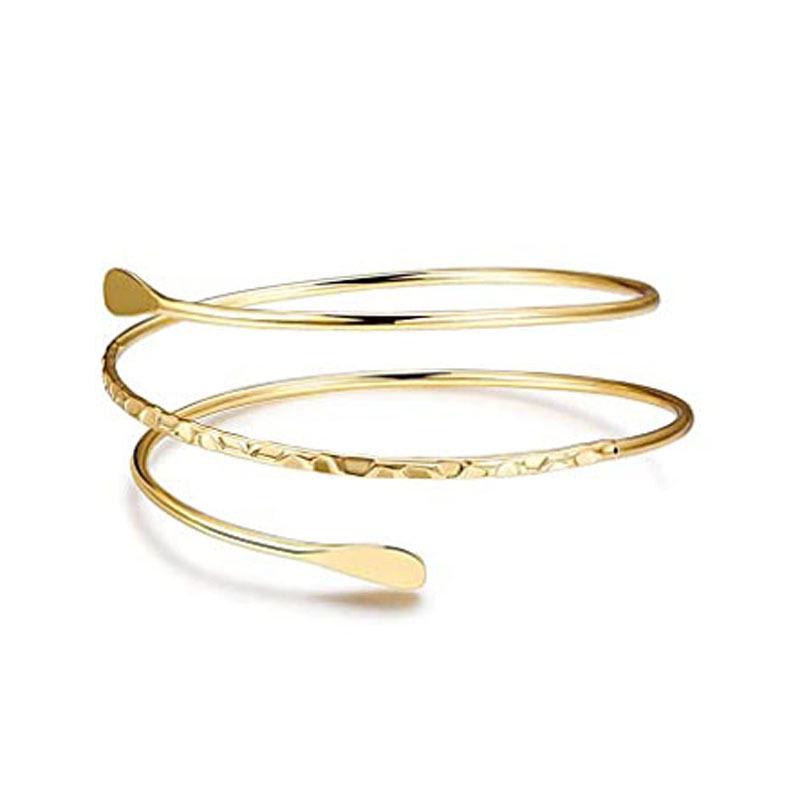 Damen Metallblatt Design Offener Armreif - Minimalistischer Europäischer & Amerikanischer Stil
