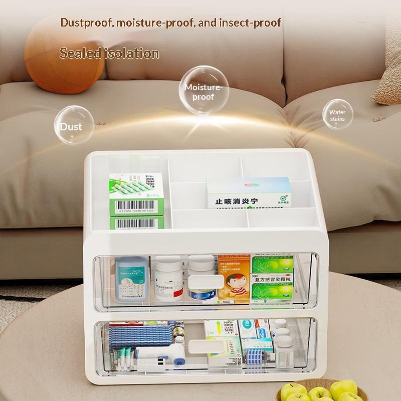 Caja de Almacenamiento de Medicamentos para el Hogar Tipo Cajón de Gran Capacidad Organizador Médico Multicapa para Farmacia Almacenamiento Clasificado