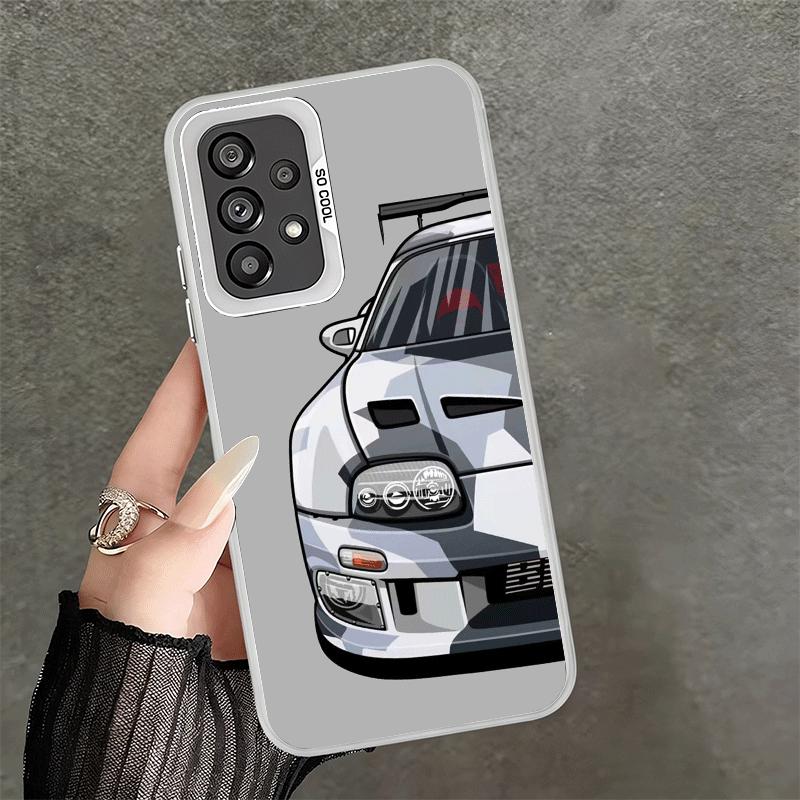 Simple Japanese Sports Cars Pattern Soft Phone Case for Samsung A17 A16 A15 A14 A13 A57 A56 A55 A54 A53 A37 A36 A35 A34 A33 A26