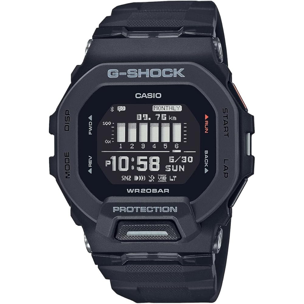 

Casio Men s Digital Quartz Watch with Plastic Strap GBD-200-1ER, Black/White, Size 49, GBD-200-1ER-AMZUK.