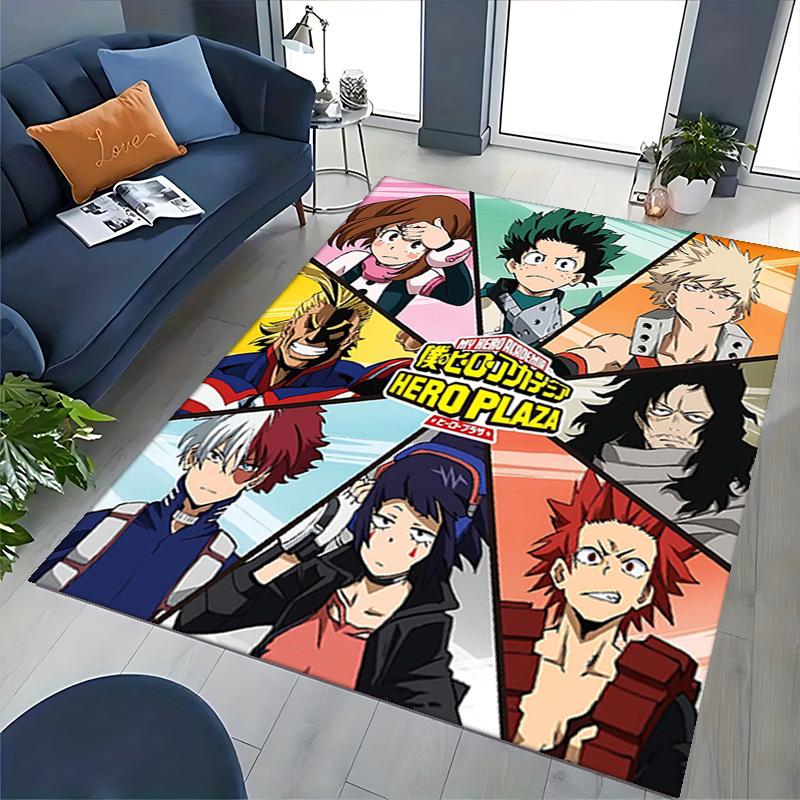1pc My Hero Academia Anime Cartoon Design Chair Mat - Seasonal Gift for Office, Home Decor, Living Room, Bedroom, Game Room - Non-Slip Carpet Suitable