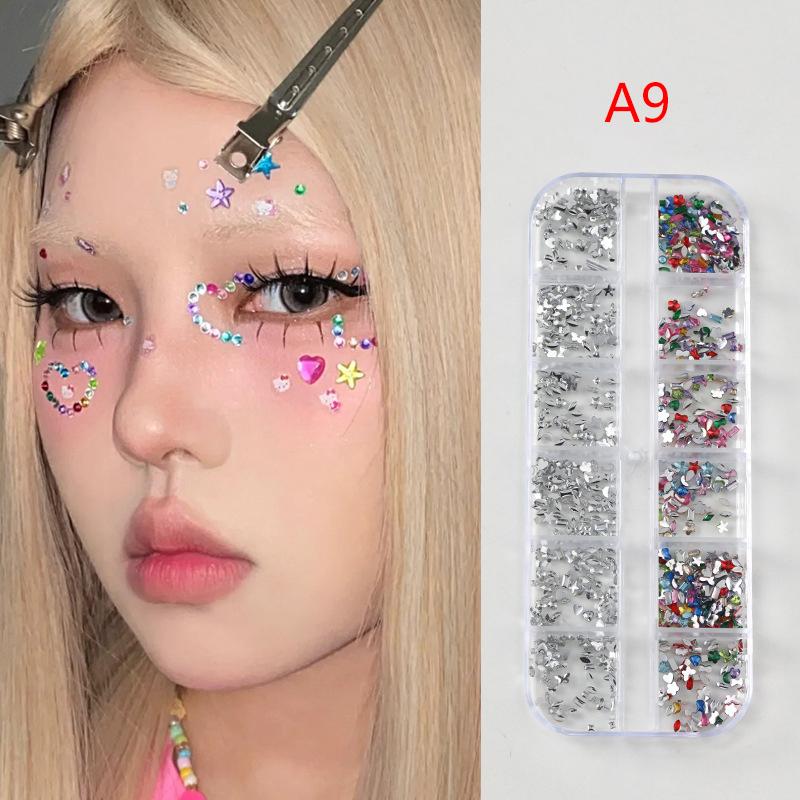 Crystal Facial Tattoo Festival Jewels Self-Adhesive Body Gems Stickers Bling Rhinestones Makeup Face Eye Sticker For Party