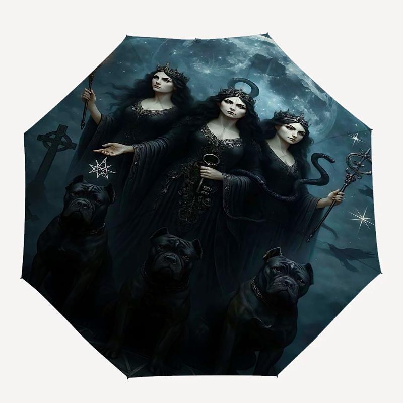 

1pc Witches MoonOpen/Close Umbrella-Windproof, Compact Travel Umbrella, Sturdy 8-Rib Shaft1021