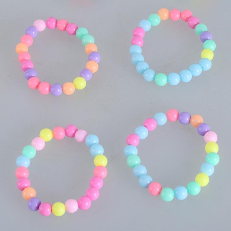 10-piece Set of Colorful Elastic Bracelets for Little Girls Bracelets for Teenagers and Children Pearl Beaded Bracelets