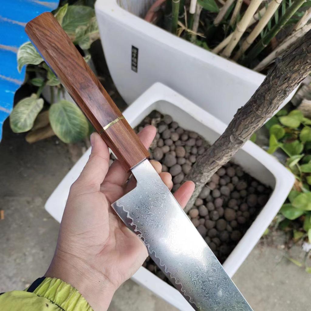 Sharp Kitchen Knives Wood Handle Damascus Steel Blade Chef Cleaver Sashimi Meat Slicing Sushi Deba Gyutou Knife Cooking Tools
