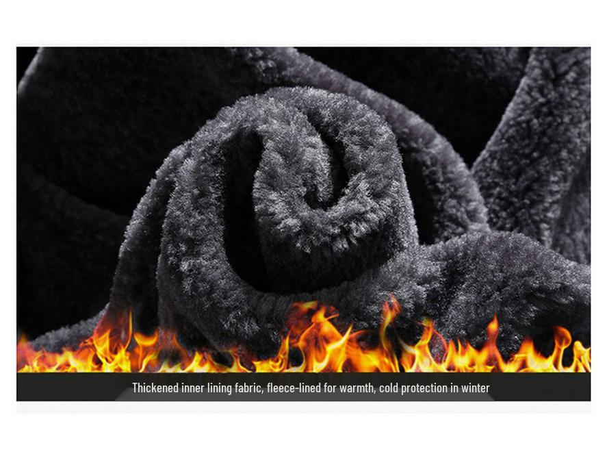 Men's 50+ Velvet-Lined Leather Jacket for Winter, Suitable for Middle-Aged & Elderly