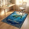Oceanic Serenity Theme Soft Crystal Velvet Rug Custom Name & Text Print Non Slip Floor Rug for Bedroom Living Room