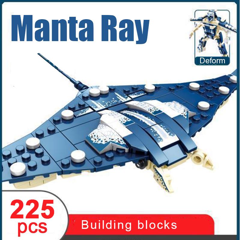 Non-Toxic Ocean Animals Building Block Diy Creative Assembly Crab Small Particle Toy Shark Lobster Robot Deformation For Kids Adults Gift