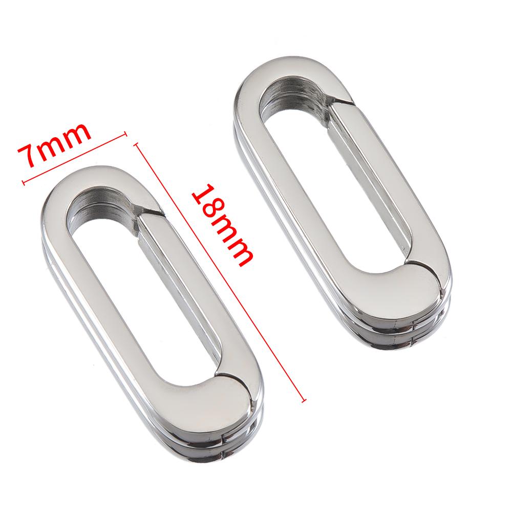 2pcs/1pc No Fade Stainless Steel Heart Spring Lobster Clasp Keychain Oval Clasps Keyring Carabiner Key Holder DIY Jewelry Making