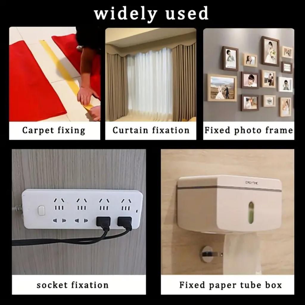 10M High Strength Double Sided Tape Heavy Duty Cloth Fiber Adhesive Tape for Carpet Wall Stickers Gird Tape Home Improvement