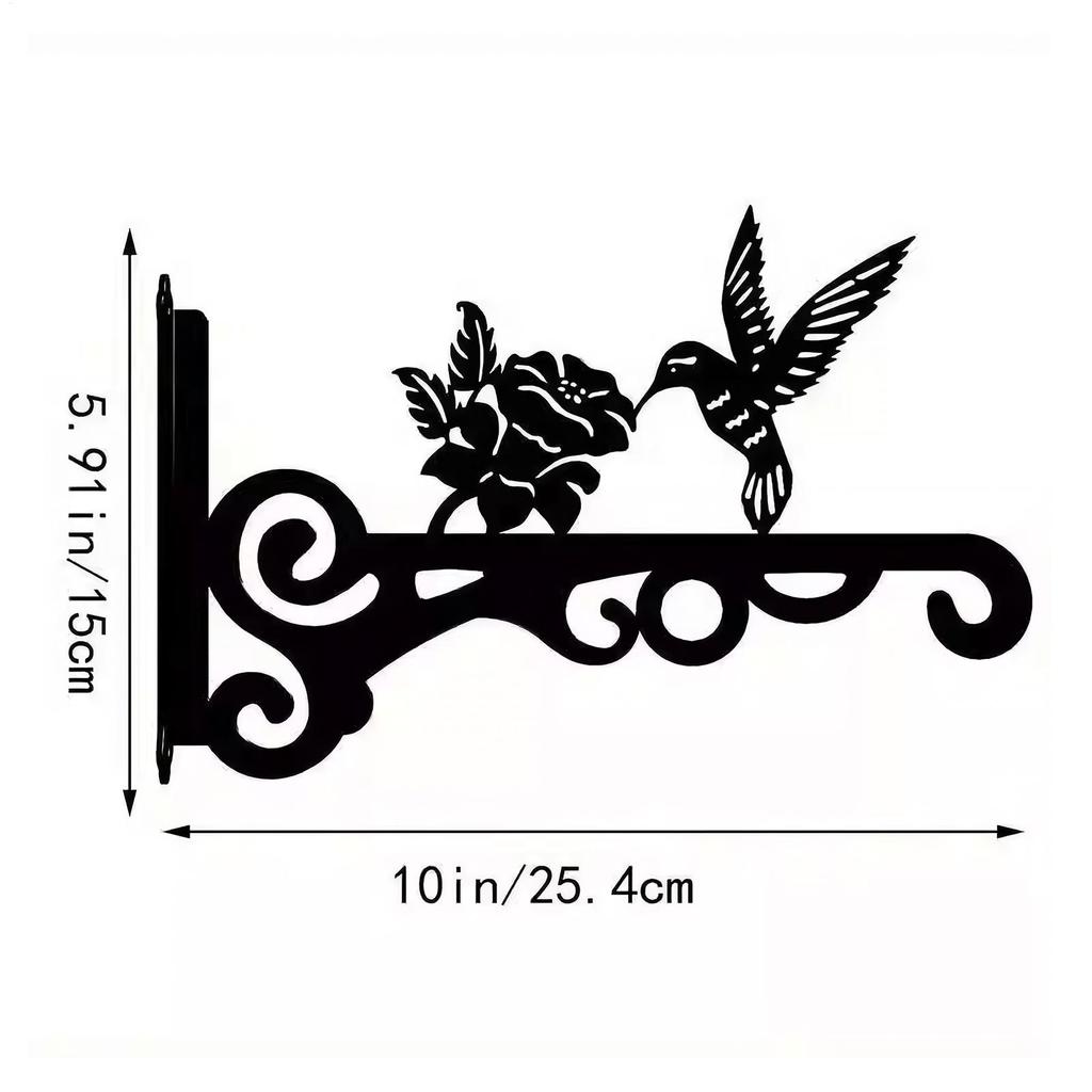 Outdoor Plant Hanger Hummingbird Hanging Plant Basket Metal Hanging Plant Stand Wall Mounted Hooks Outdoor Flower Pot Hook