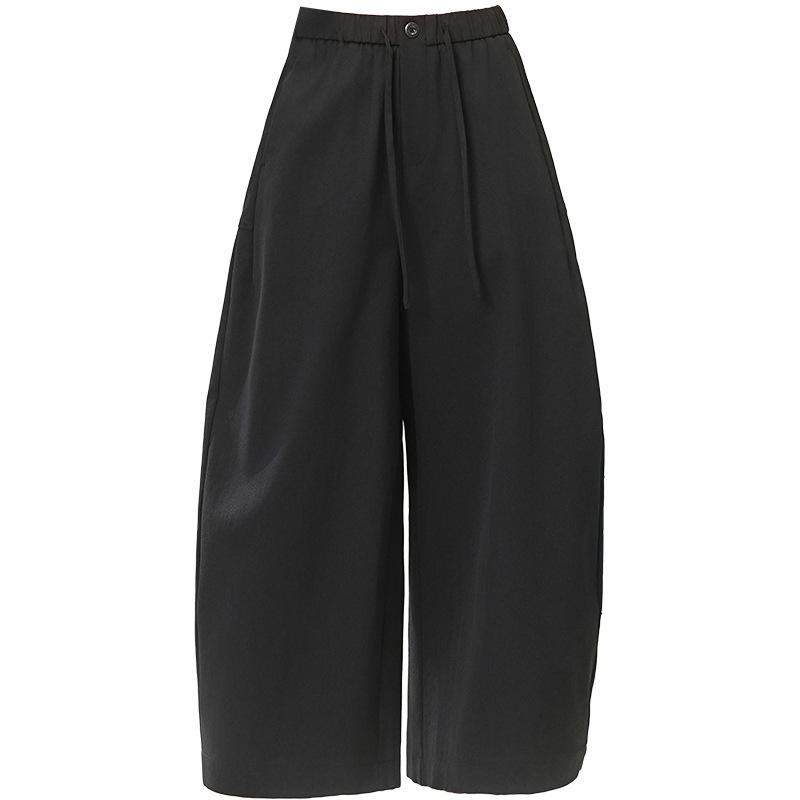 Frühling/Sommer 2026 Damen High-Waist Weitbeinige Lässige Hose - Vielseitiger Trendiger Cropped-Stil