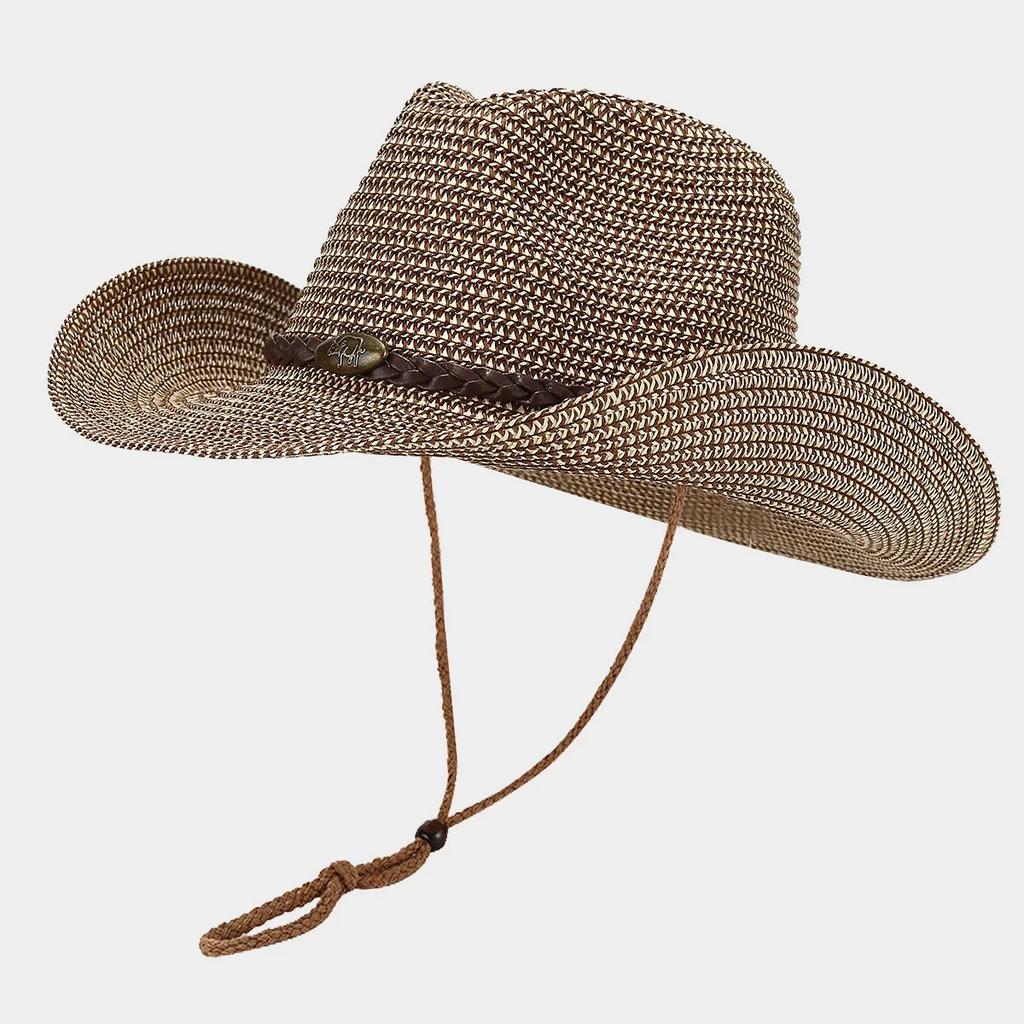 Sommer Upf50+ Breiter Rand Sonnenhut Outdoor Westliche Cowboy Fischerkappe Verstellbar Atmungsaktiv Unisex Für Männer Frauen