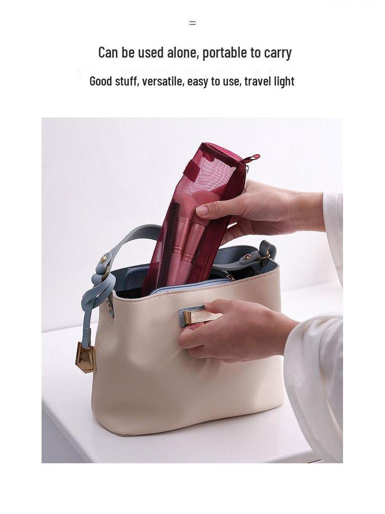 Versatile Detachable Makeup Bag - Large Capacity Portable Cosmetic and Wash Bag with Pencil Case