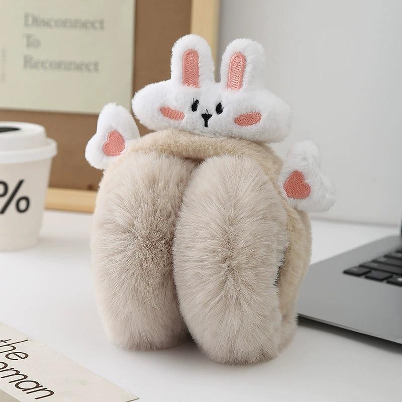Rabbit Plush Ear Keep Warmer Winter Earmuffs for Women Fashion Outdoor Earflap Protection Ear-Muffs Ear Cover