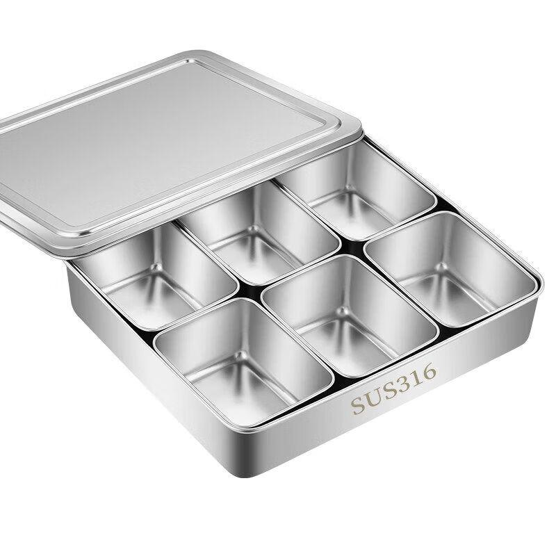 Laiyuxuan 304 Stainless Steel 6-Compartment Seasoning Box