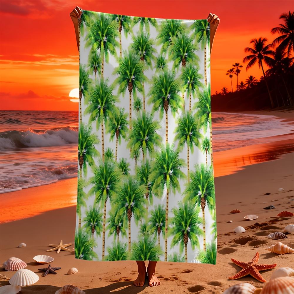 2D Black Vine Floral Beach Towel Minimalist Botanical Print Swim Wrap Soft Absorbent Bath Mat for Pool Travel Gift