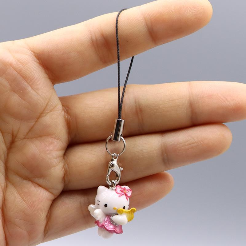 kawaii Hello Kitty Toy Pendant Cute Cat Phone Case Decorative Necklace Pendant Kawaii Women Accessories Festival Gifts