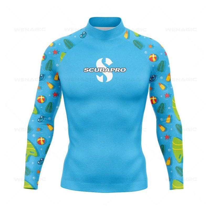 SCUBA Surfing Suit UPF50 Sunscreen Beach Swimsuit Diving Jellyfish Long-sleeved Split Top