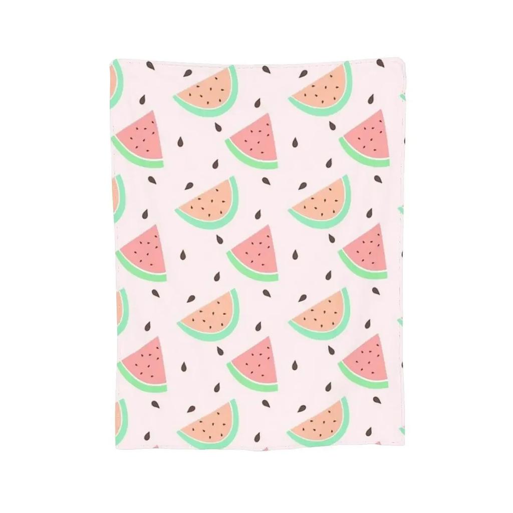 Cute Watermelon Slices Blanket Soft Warm Flannel Throw Blanket Bedspread for Bed Living room Picnic Travel Home Sofa