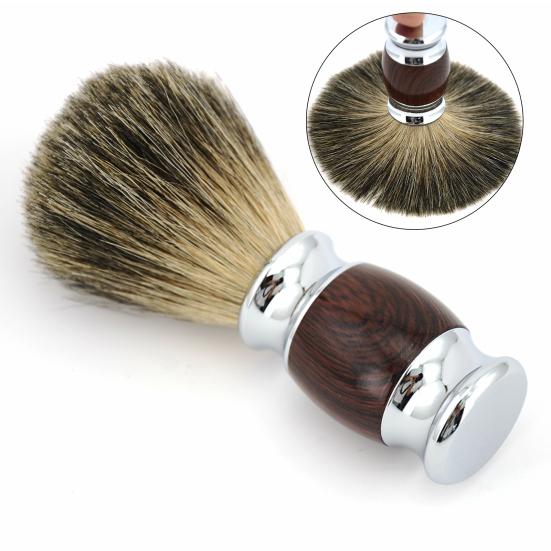 Yousheng Badger Hair Shaving Brush Alloy Handle Professional Shaving Tool Men Facial Beard Cleaning Tool for Barber Shop