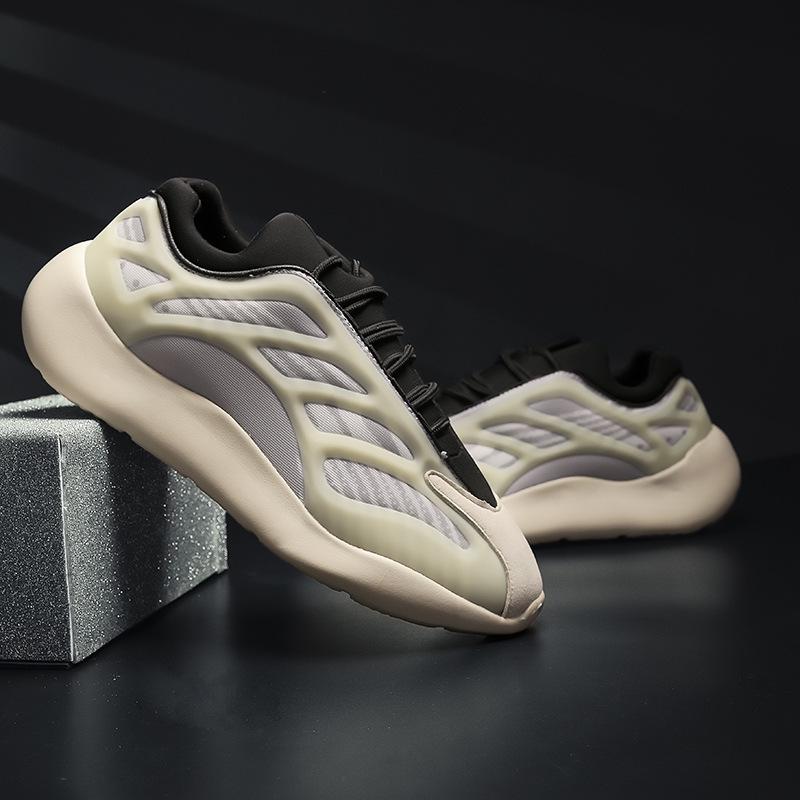 700V3 Kokosové táty boty: Svítící kostlivý styl, Trendy velké pánské tenisky pro páry